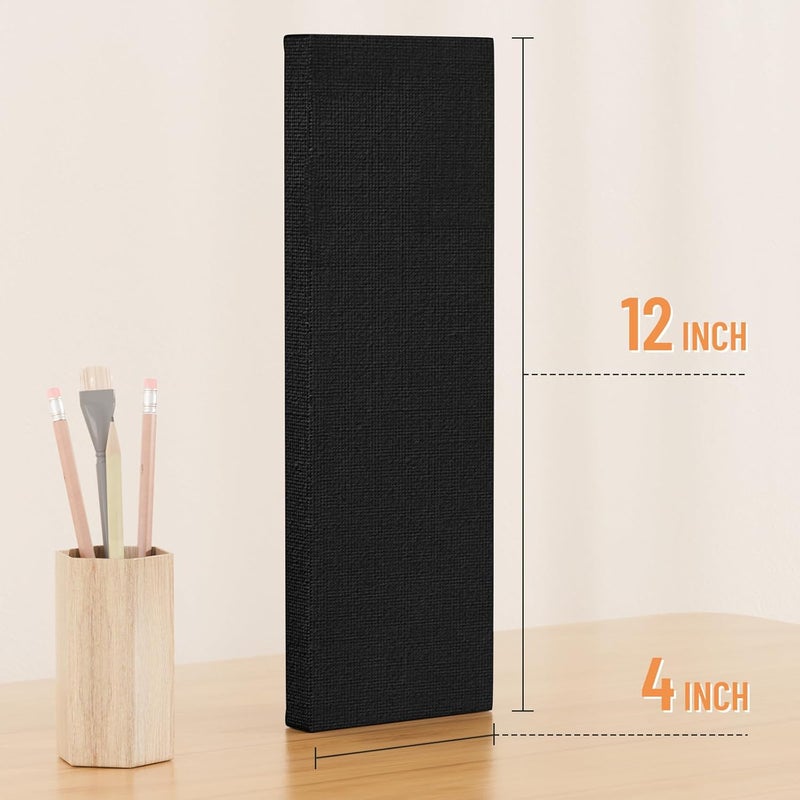 HANSILK Stretched Canvas for Painting 4x12 Inch (3Pack) - 100% Cotton Triple Primed White Artist Canvas Boards, Blank for Acrylic, Oil, Watercolor - Professional Art Supplies - Image 2